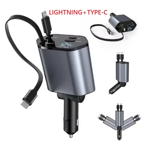 4 in 1 Retractable Car Charger.