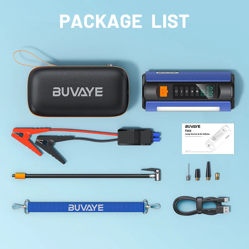 BUVAYE Car Jump Starter Air Pump