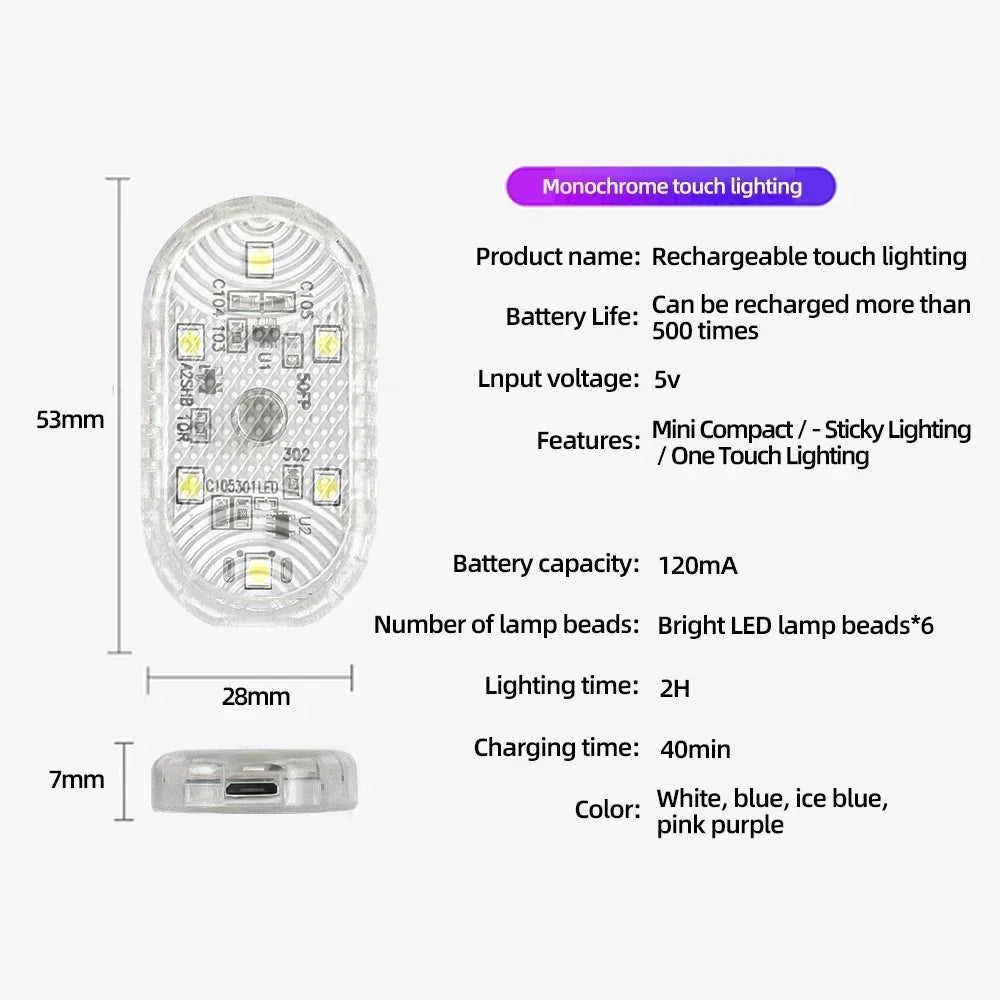 New Car LED Touch Lights Wireless